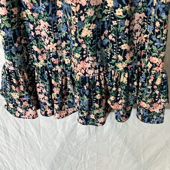 Tommy Hilfiger: Navy Blue/Pink Flower Dress- ruffles- 10 - Picture 6 of 16